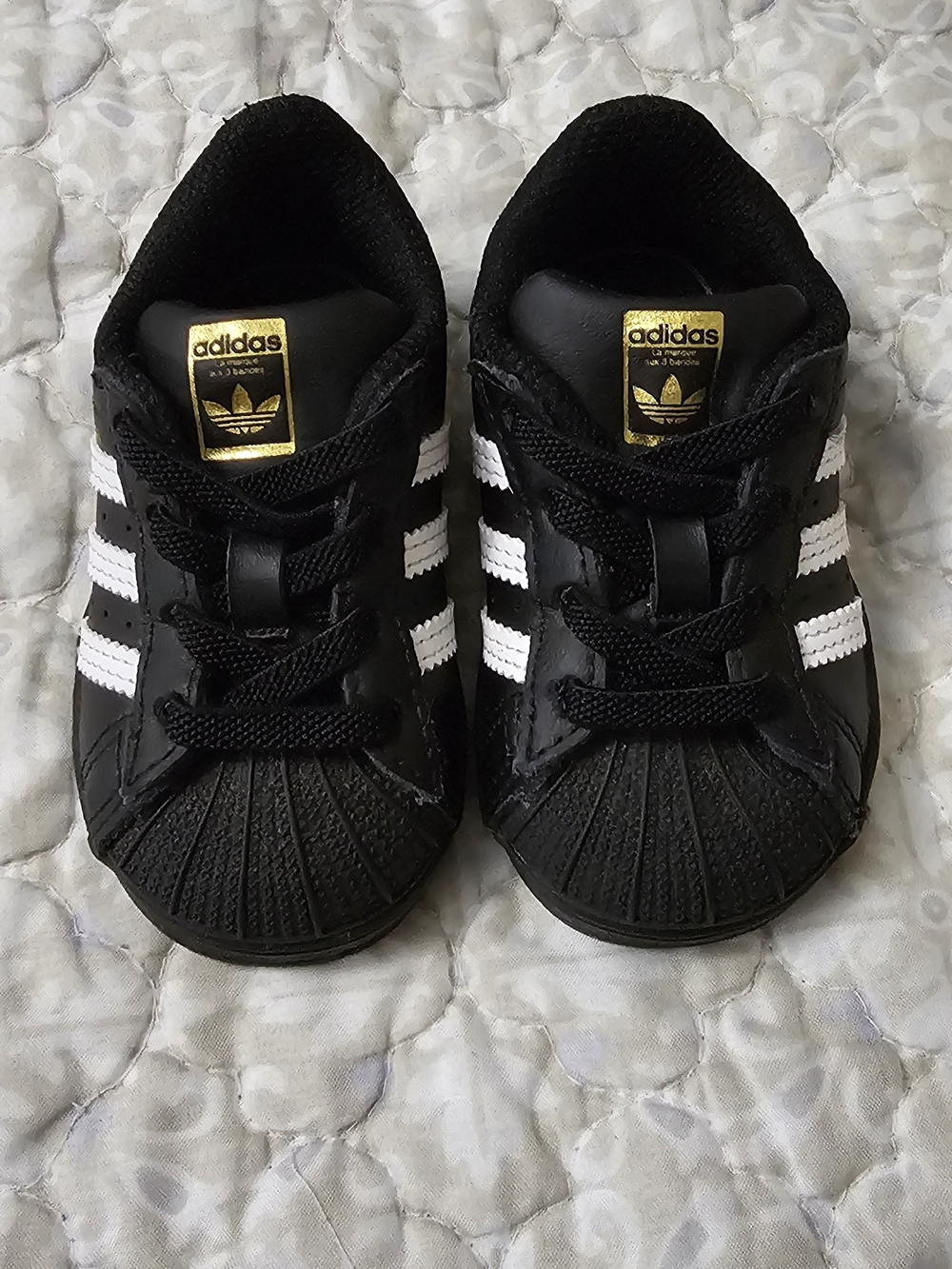 adidas Kids Black & White Superstar Sneakers